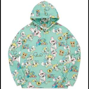 Teddy Fresh X YURIE SEKIYA HOODIE anime aqua teal